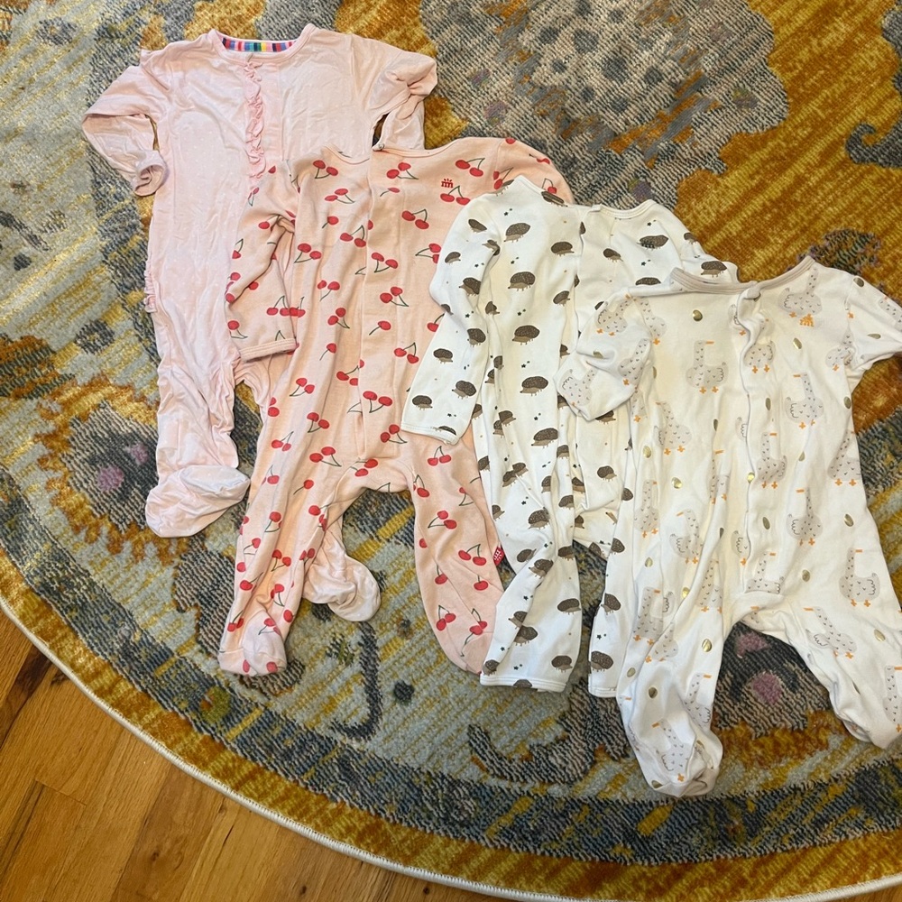 Set of four magnetic me onesies 6-9 months
